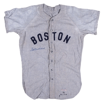 Ted Williams Signed Vintage Boston Red Sox Road Jersey (JSA)